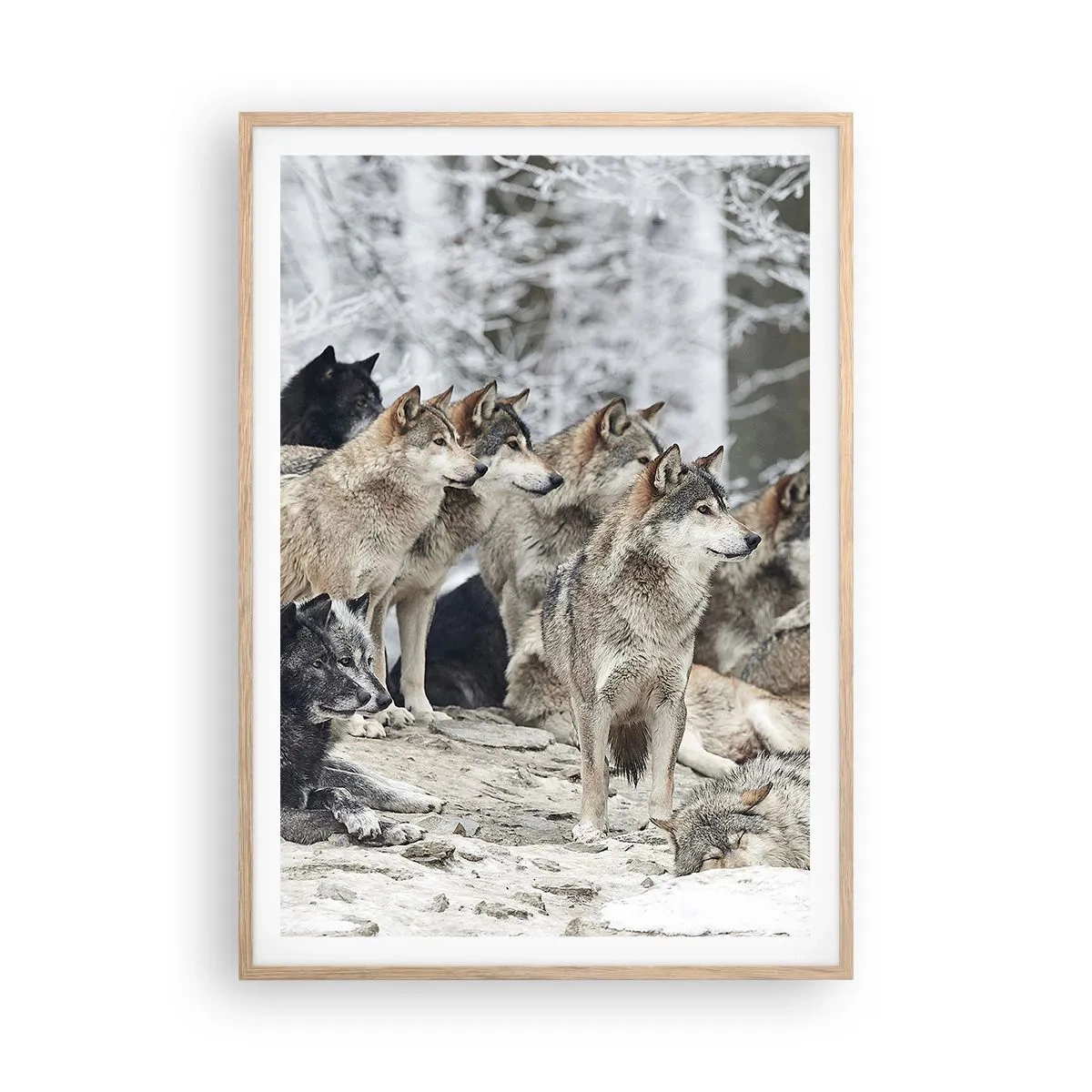 Poster in einem Rahmen aus heller Eiche - Familie und Freunde - 70x100 cm