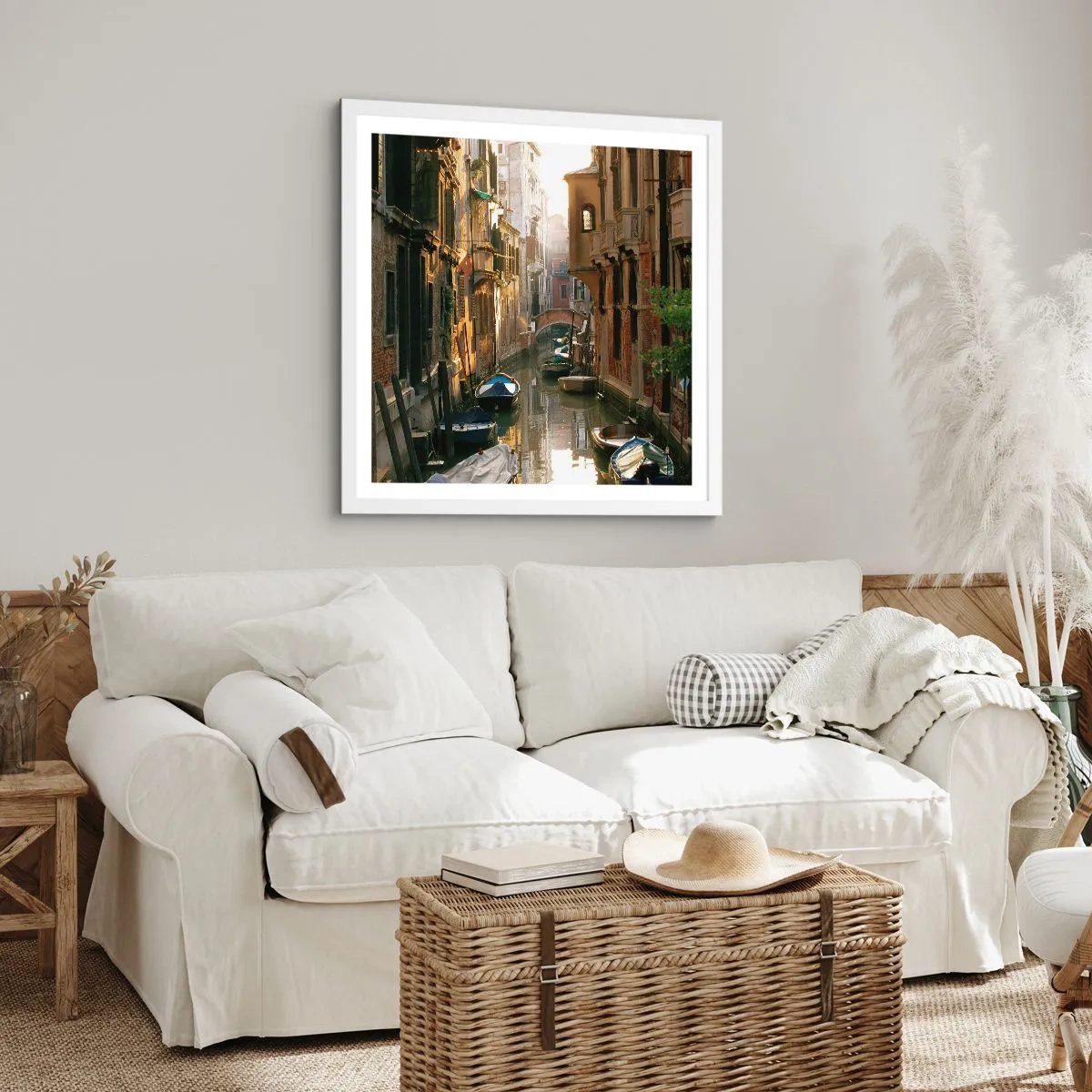 Poster in einem weißen Rahmen - In einer venezianischen Gasse - 40x40 cm