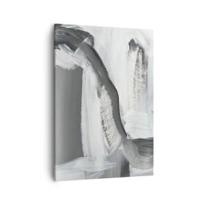 Bild auf Leinwand - Leinwandbild - Grau-weiße Abstraktion mit dynamischen Linien - 50x70cm - Entscheidender Schritt - Moderne Wanddekoration für Wohnzimmer und Schlafzimmer ARTTOR