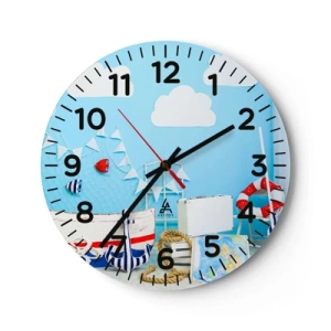 Wanduhr - Glasuhr - Die Sehnsucht eines Kindes nach Abenteuer - 30x30 cm