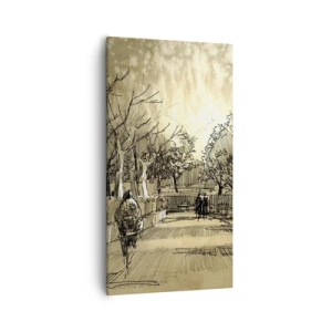 Bild auf Leinwand - Leinwandbild - Ein Moment mit einer Feder angehalten - 55x100 cm