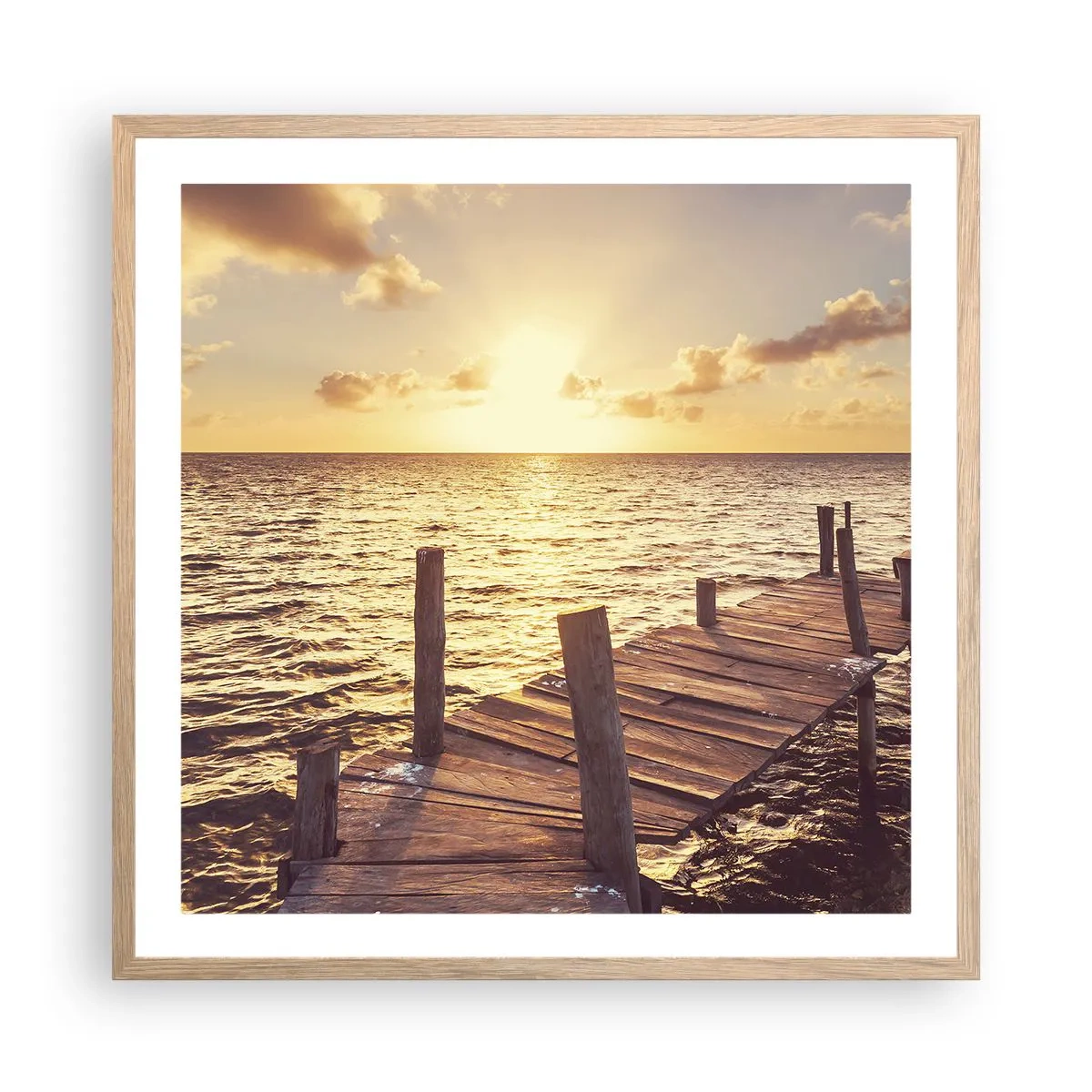 Poster in einem Rahmen aus heller Eiche - Das goldene Land der Sanftmut - 60x60 cm