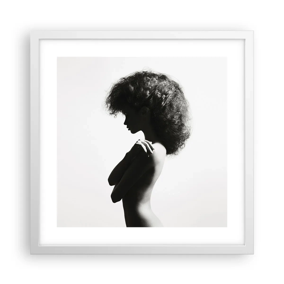 Poster in einem weißen Rahmen - Wie eine Blume auf einem schlanken Stiel - 40x40 cm