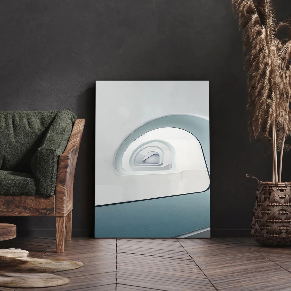 Bild auf Leinwand - Leinwandbild - Bis zum Ende des Blaus - 45x80 cm