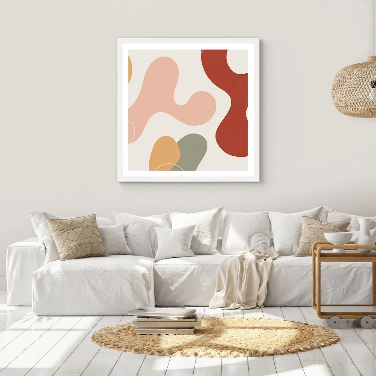 Poster in einem weißen Rahmen - Kringel oder Schnörkel? - 40x40 cm