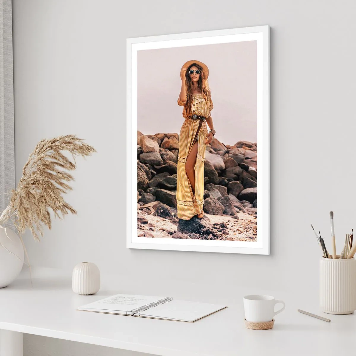 Poster in einem weißen Rahmen - Die Magie der Steine - 50x70 cm