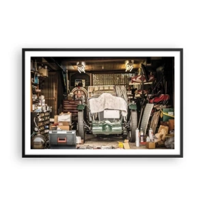 Poster in einem schwarzem Rahmen - Zurück in die Vergangenheit - 91x61 cm