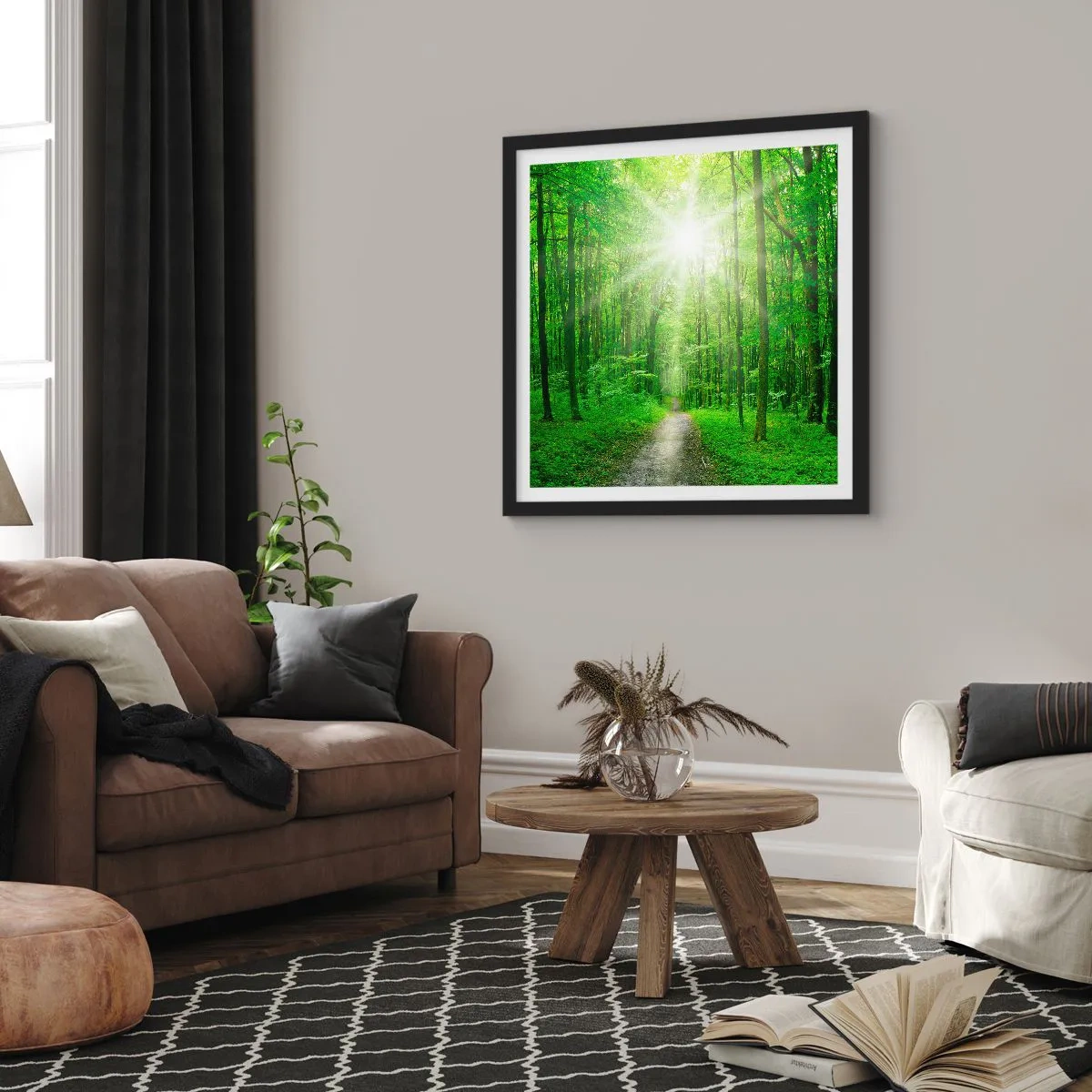 Poster in einem schwarzem Rahmen - Die grüne Kathedrale - 40x40 cm