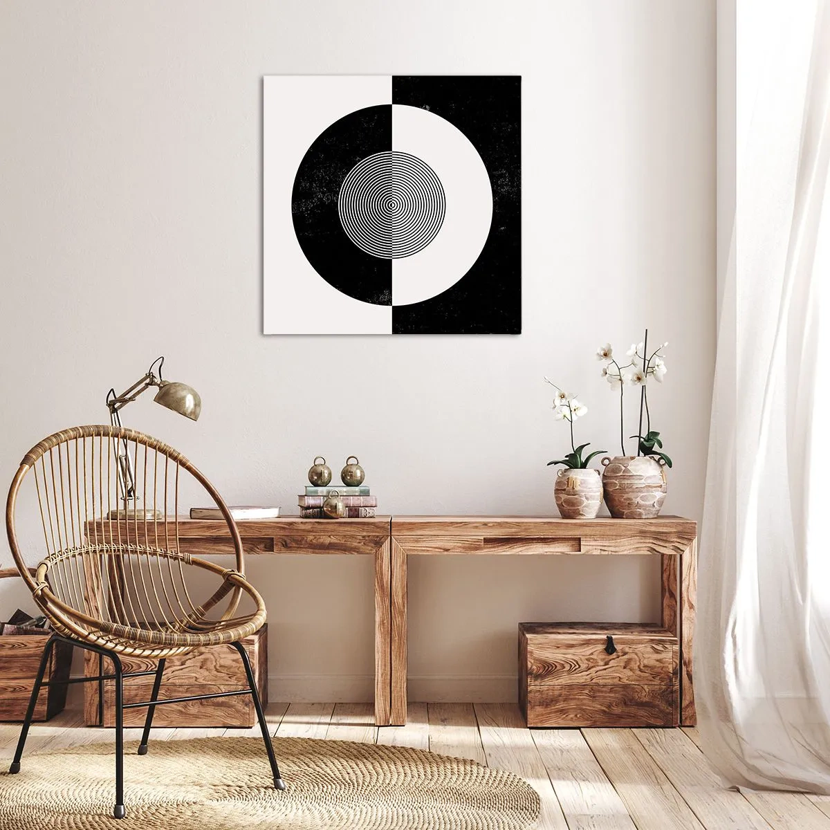 Bild auf Leinwand - Leinwandbild - Harmonie in Schwarz und Weiß - 30x30 cm