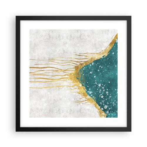 Poster in einem schwarzem Rahmen - Goldene Flut - 40x40 cm