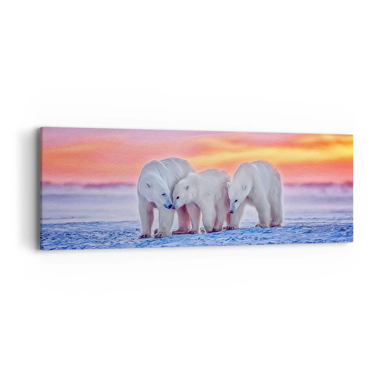 Bild auf Leinwand - Leinwandbild - Familienwärme ist genug - 90x30 cm