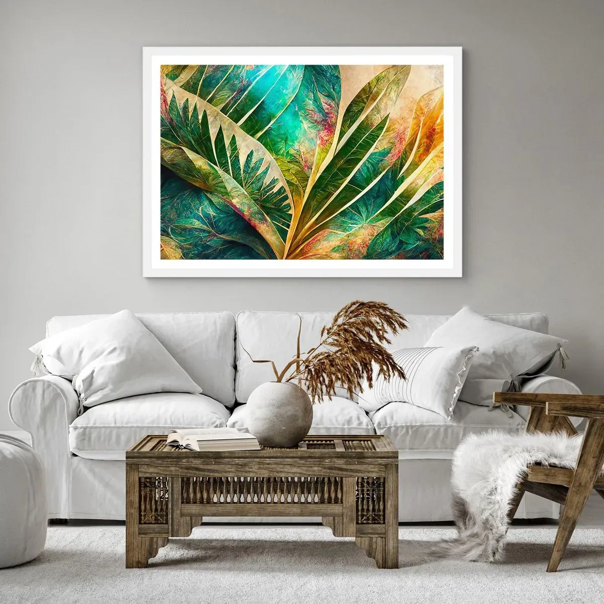 Poster in einem weißen Rahmen - Farben der Tropen - 50x40 cm