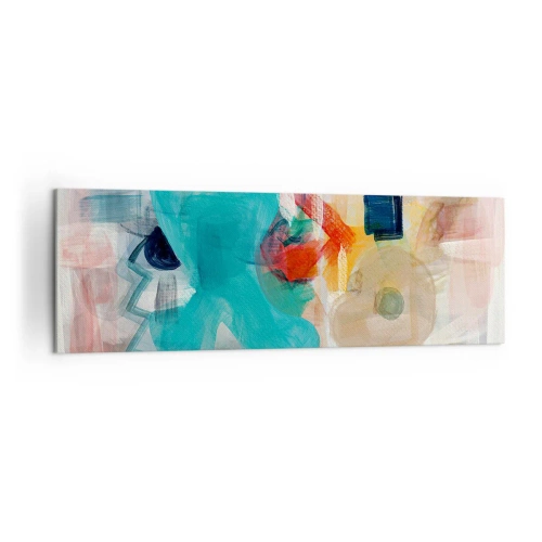 Bild auf Leinwand - Leinwandbild - Abstrakte Formen und Farben schaffen eine dynamische Komposition - 160x50cm - Buntes Spiel - Moderne Wanddekoration für Wohnzimmer und Schlafzimmer ARTTOR