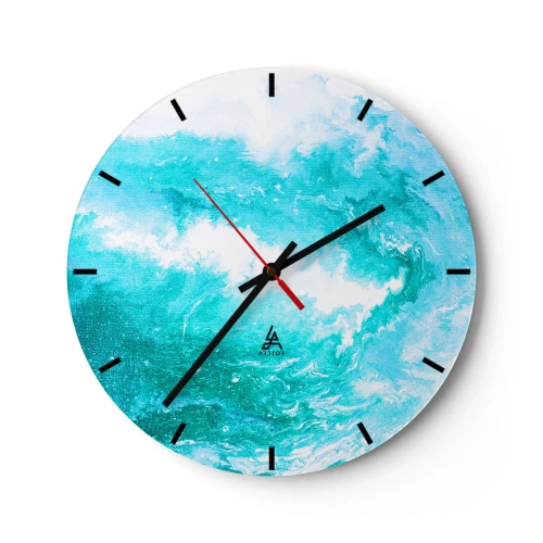 Wanduhr - Glasuhr - Im Kern des Elements - 40x40 cm