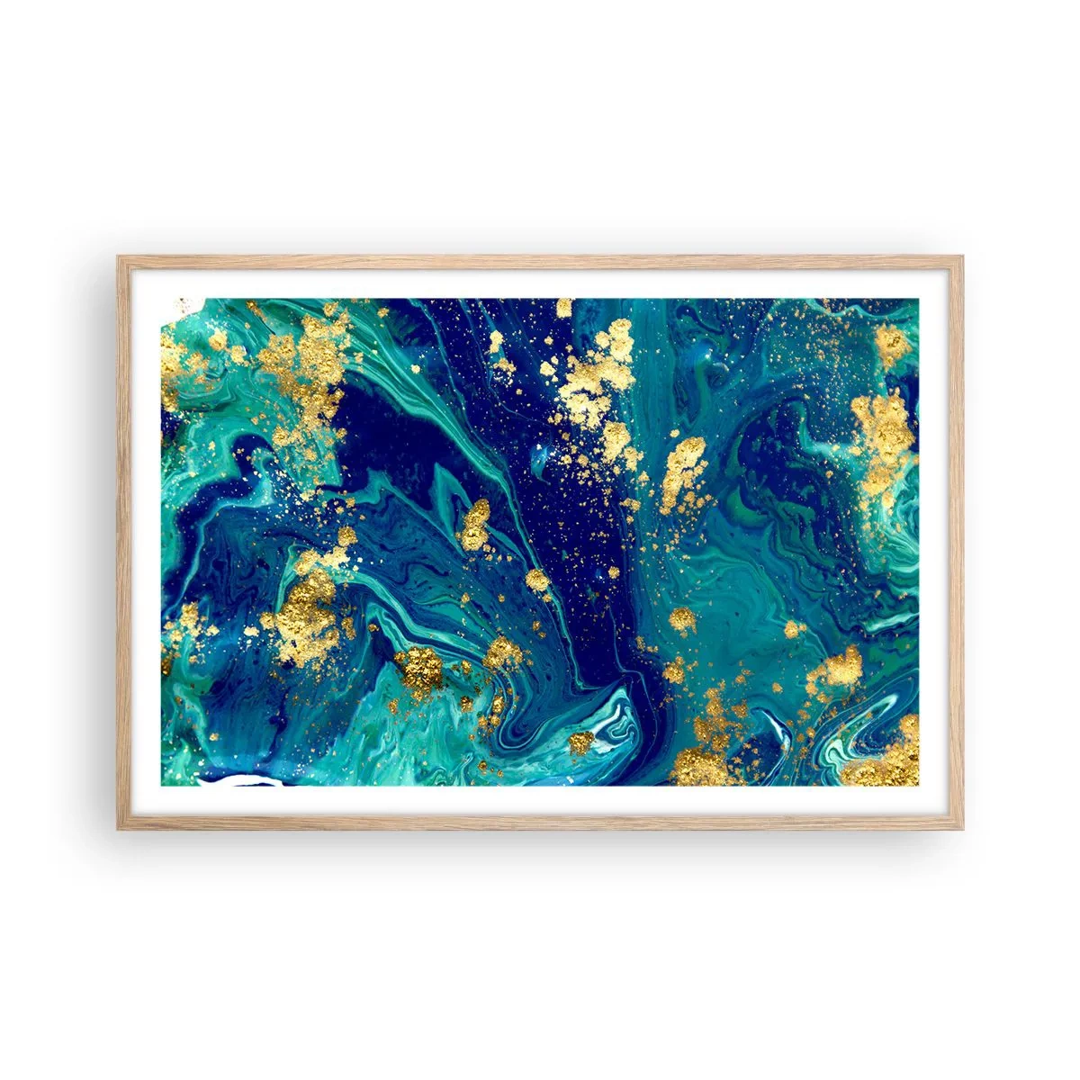 Poster in einem Rahmen aus heller Eiche - Die Blütenblätter der Sonne - 91x61 cm