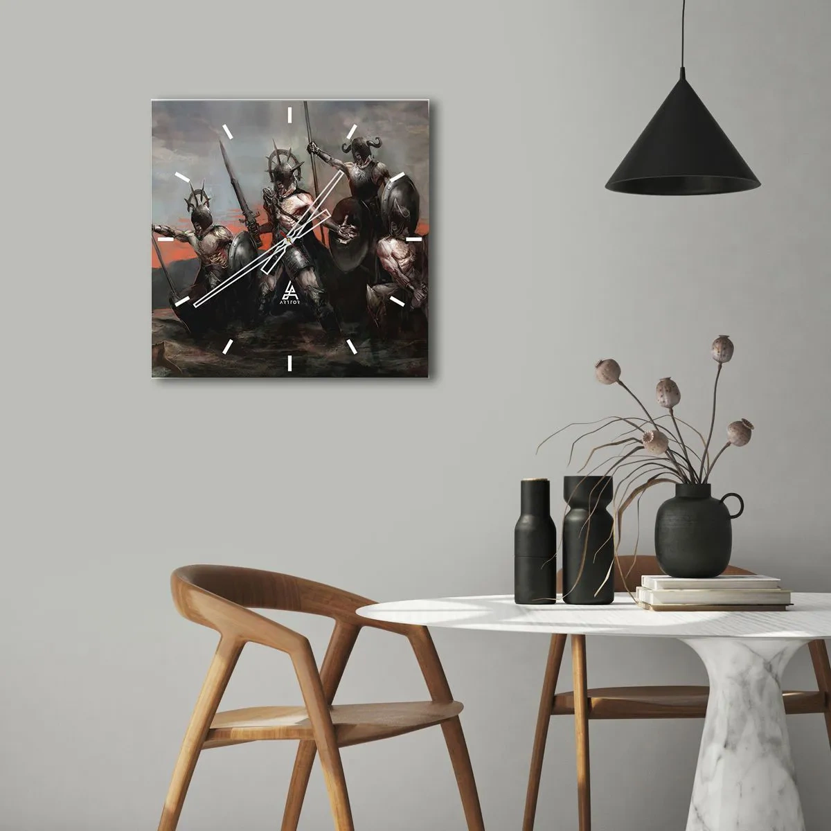 Wanduhr - Glasuhr - Mit oder auf einem Schild - 30x30 cm