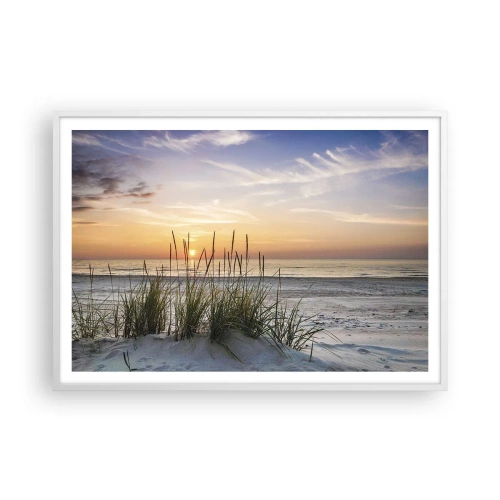 Poster in einem weißen Rahmen - Schau, denk, fühl - 100x70 cm