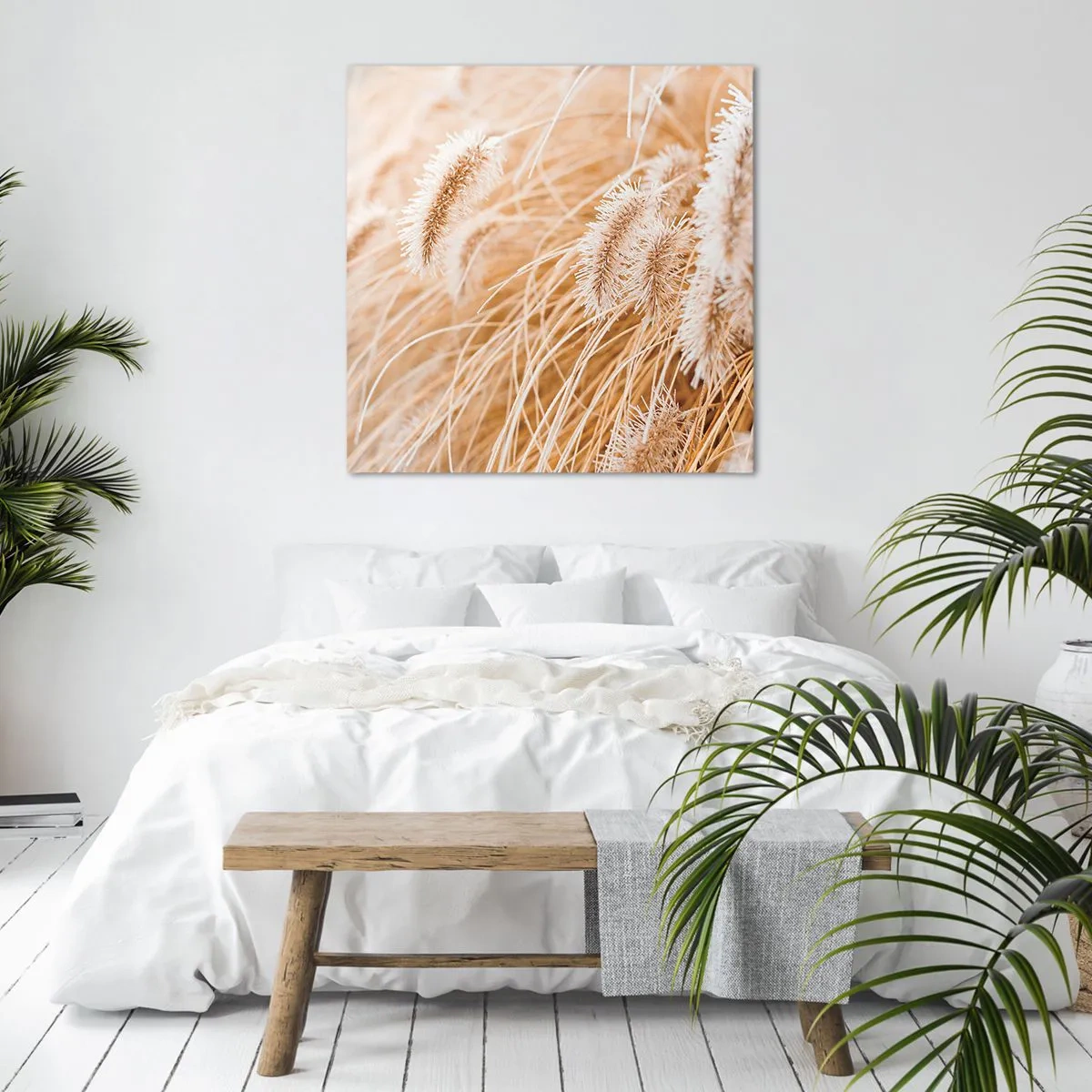 Bild auf Leinwand - Leinwandbild - Das goldene Rauschen des Grases - 60x60 cm