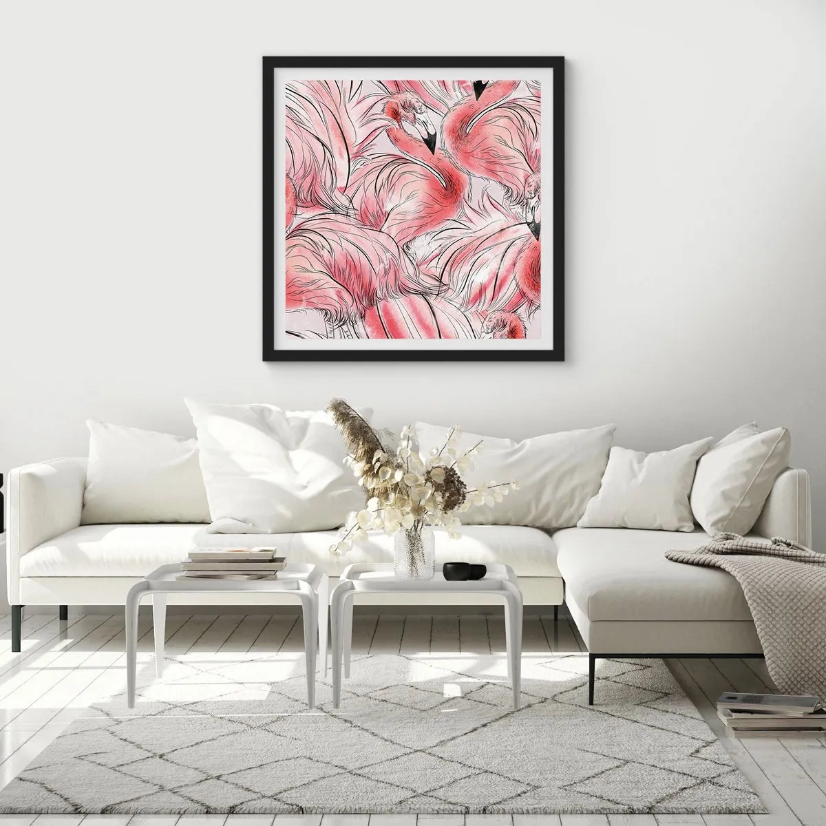 Poster in einem schwarzem Rahmen - Bird Corps de Ballet - 60x60 cm