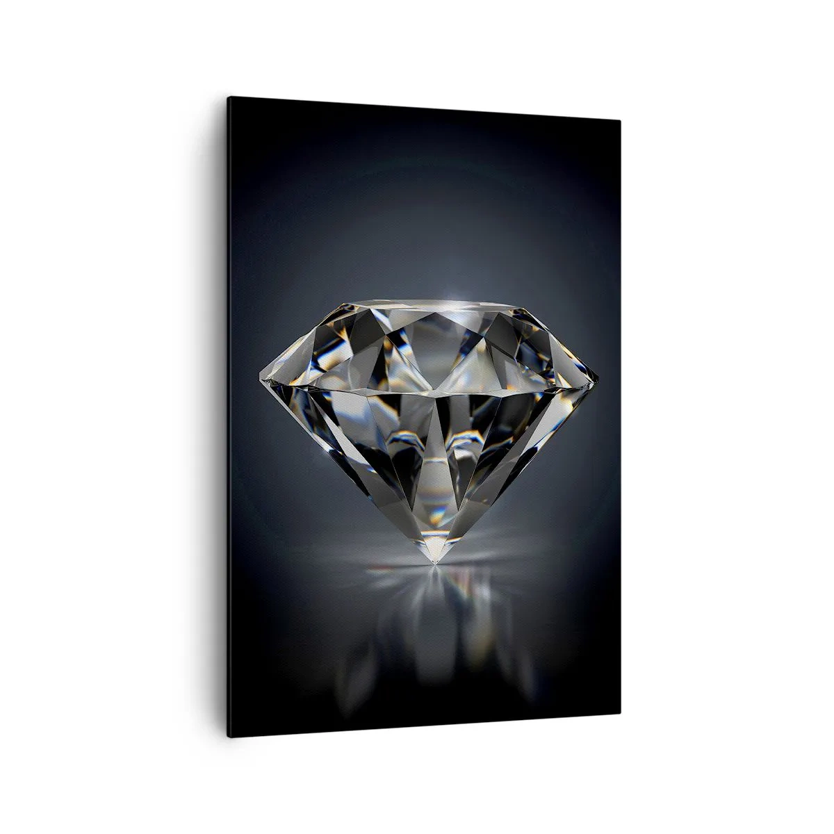 Bild auf Leinwand - Leinwandbild - Eine künstlerische Interpretation eines Diamanten auf dunklem Hintergrund - 70x100cm - Beste Freundin - Moderne Wanddekoration für Wohnzimmer und Schlafzimmer ARTTOR