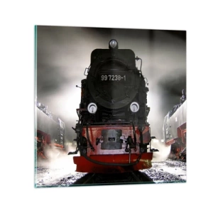 Glasbild - Bild auf glas - Er steht und keucht, seufzt und pustet - 60x60 cm