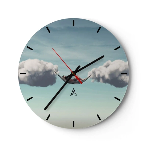 Wanduhr - Glasuhr - Die Behaglichkeit des Augenblicks - 40x40 cm