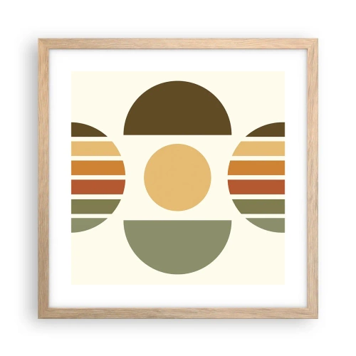 Poster in einem Rahmen aus heller Eiche - In Erdtönen - 40x40 cm
