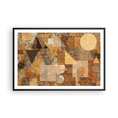 Poster in einem schwarzem Rahmen - Eine kubistische Studie aus Bronze - 91x61 cm