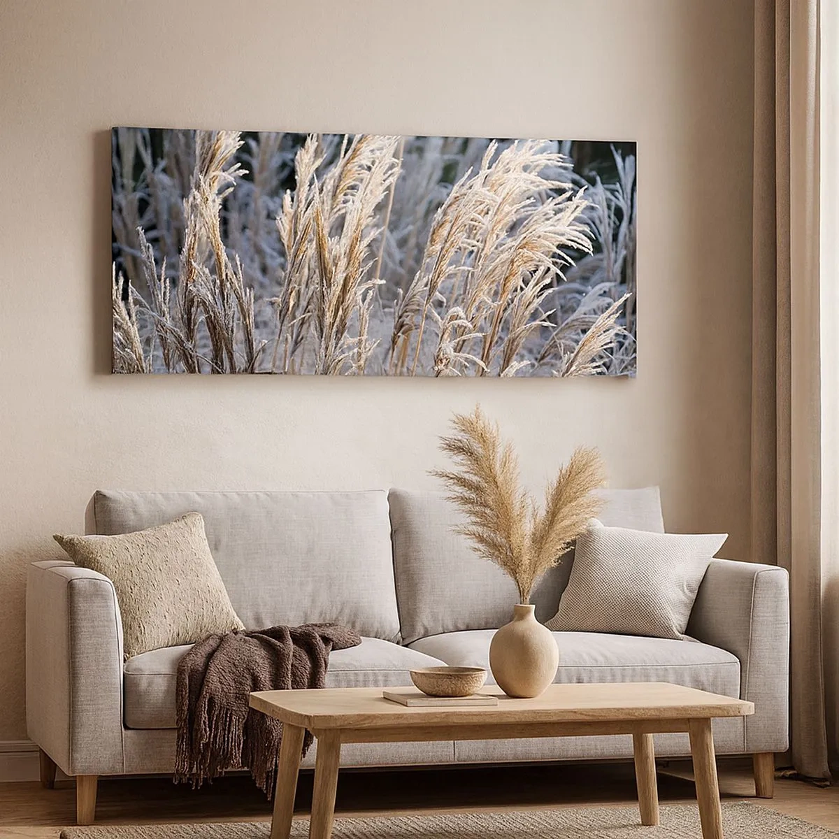 Bild auf Leinwand - Leinwandbild - Gekleidet mit Frost - 100x40 cm