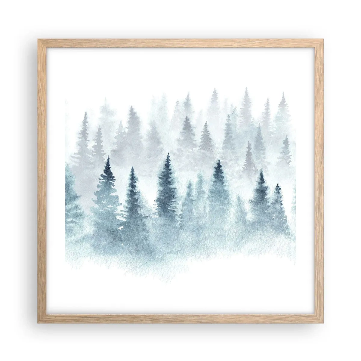 Poster in einem Rahmen aus heller Eiche - In Nebel gehüllt - 50x50 cm