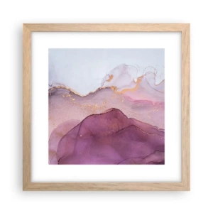Poster in einem Rahmen aus heller Eiche - Violett und lila Wellen - 30x30 cm