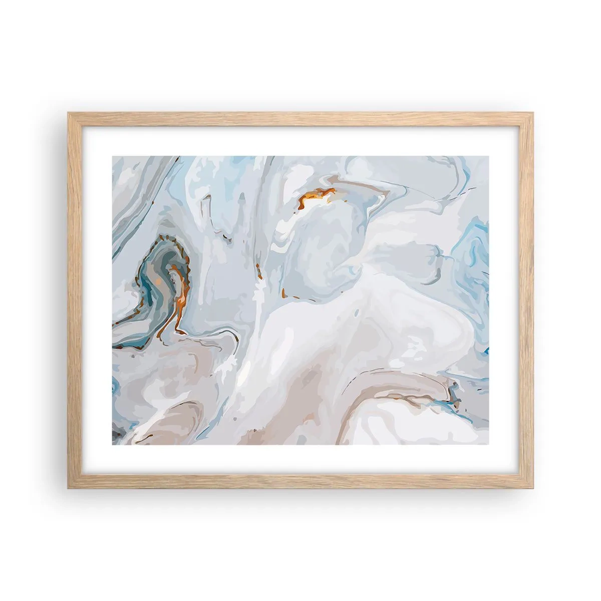Poster in einem Rahmen aus heller Eiche - Das Weiß wird erhoben - 50x40 cm