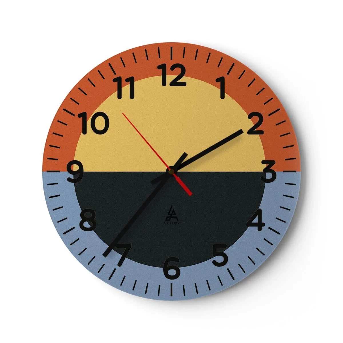 Wanduhr - Glasuhr - Eine Komposition aus Wärme und Kühle - 40x40 cm