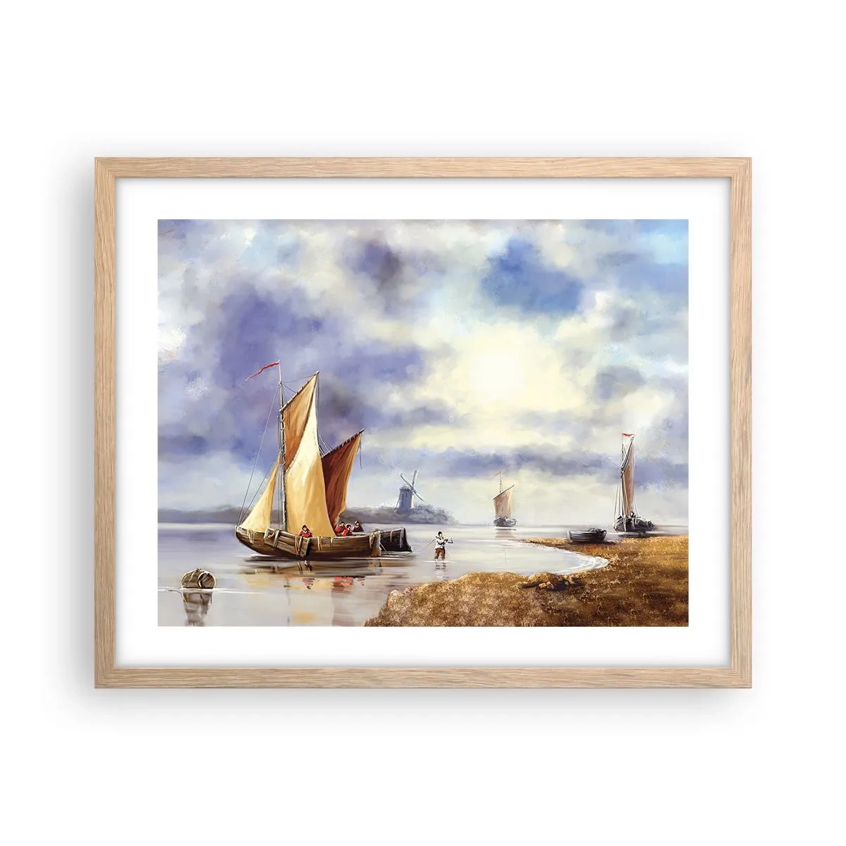 Poster in einem Rahmen aus heller Eiche - Die Rückkehr der Seeleute - 50x40 cm