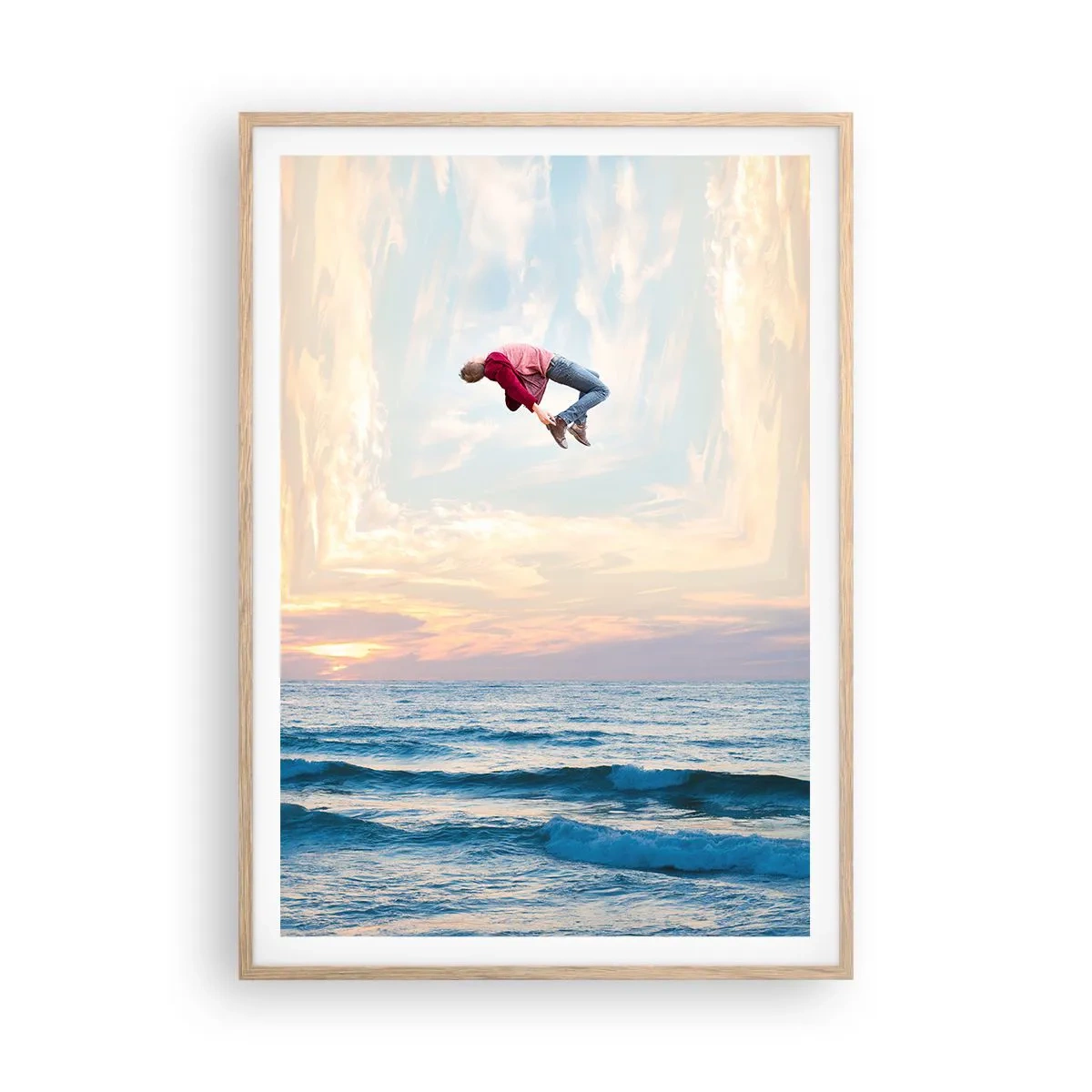 Poster in einem Rahmen aus heller Eiche - In eine andere Dimension - 70x100 cm