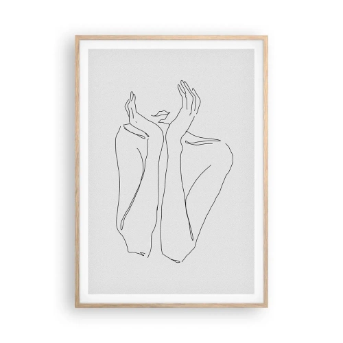 Poster in einem Rahmen aus heller Eiche - Wovon Mädchen träumen - 70x100 cm
