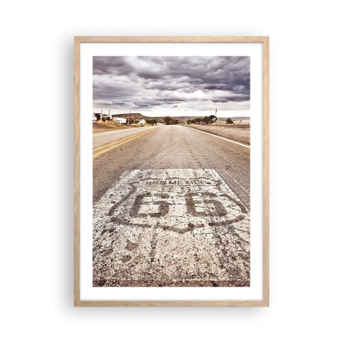 Poster in einem Rahmen aus heller Eiche - Mother Road - eine amerikanische Legende - 50x70 cm