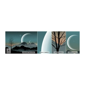 Fototapetenmuster Standard Eco - Karneval in der Sternenacht - Abstraktion, Landschaft, Berge - 100x30 cm