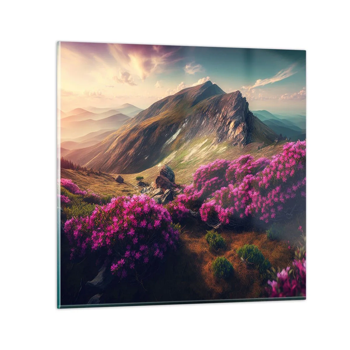 Glasbild - Bild auf glas - Sommer in den Bergen - 60x60 cm