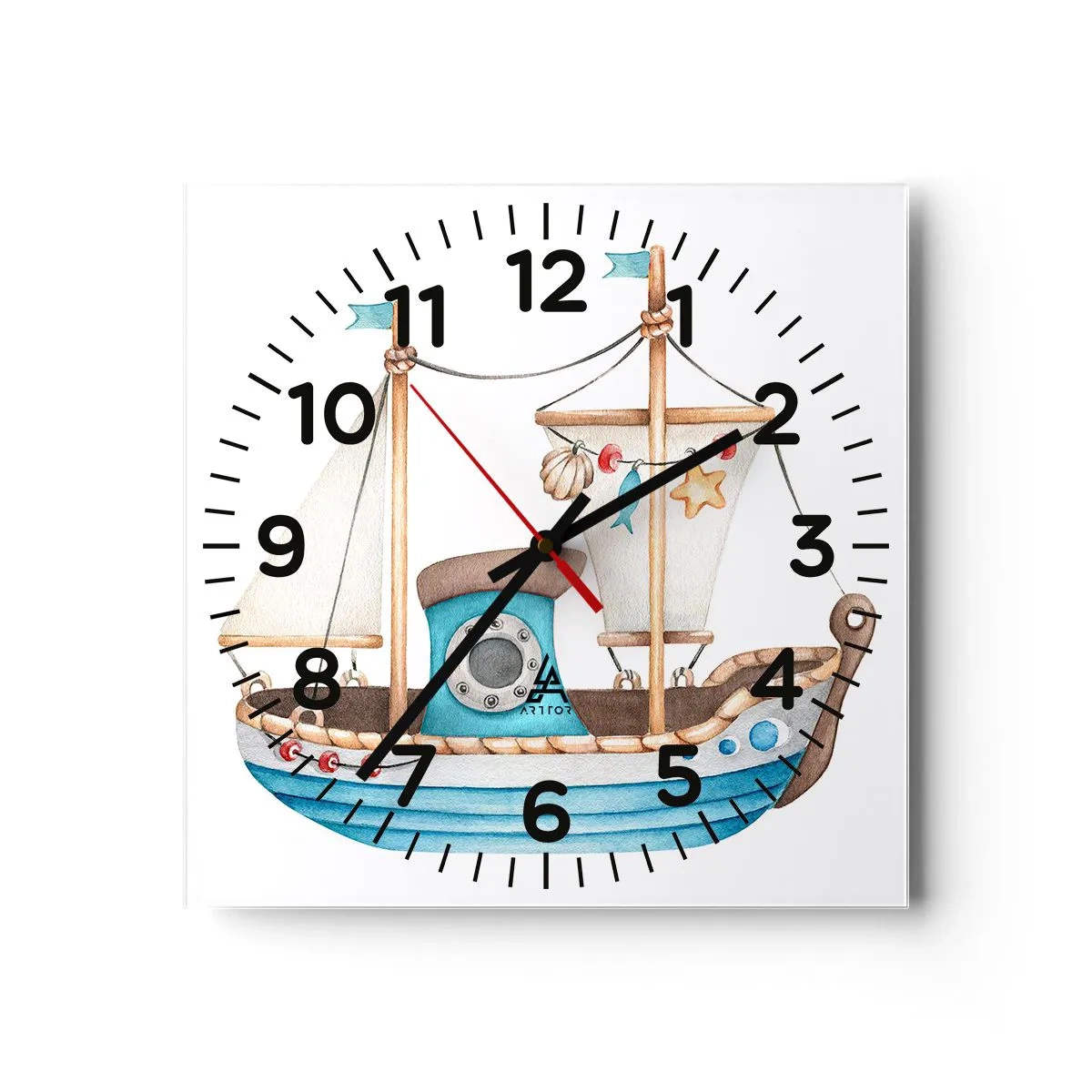 Wanduhr - Glasuhr - Ahoi, Abenteuer! - 30x30 cm