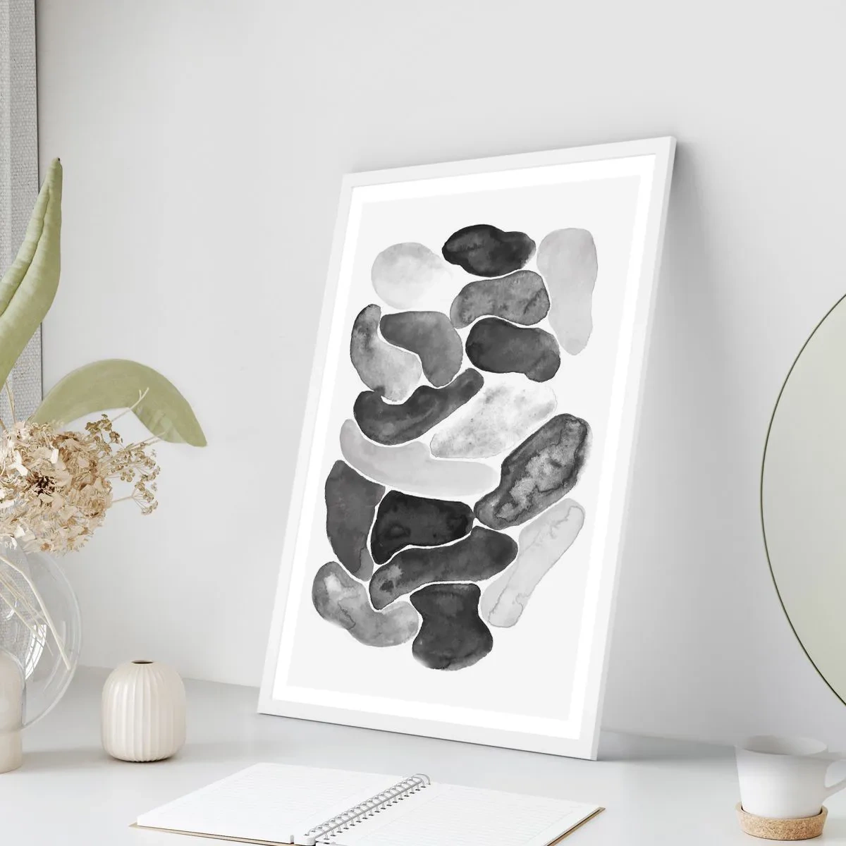 Poster in einem weißen Rahmen - Felsige Abstraktion - 70x100 cm