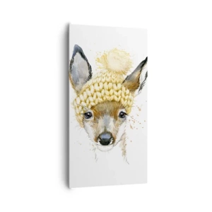 Bild auf Leinwand - Leinwandbild - Für den Winter im verschneiten Wald - 65x120 cm