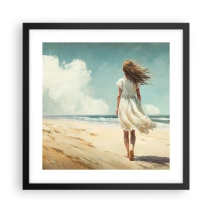 Poster in einem schwarzem Rahmen - Der Sonne und dem Wind begegnen - 40x40 cm
