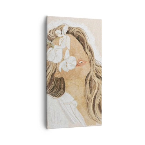 Bild auf Leinwand - Leinwandbild - Unter den Blumen in Verzückung - 55x100 cm
