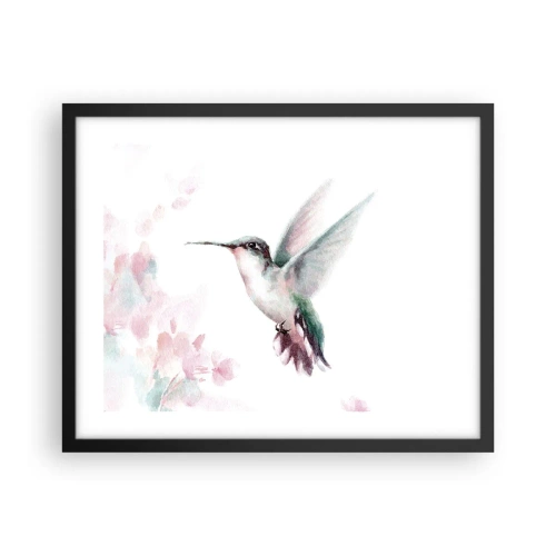 Poster in einem schwarzem Rahmen - Im Flattern gehalten - 50x40 cm