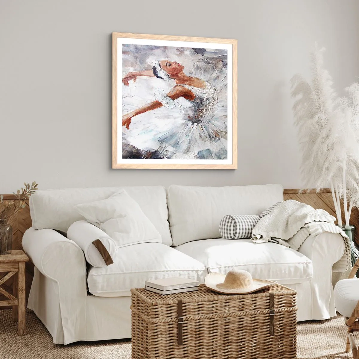 Poster in einem Rahmen aus heller Eiche - Zart und leicht wie Tüll - 60x60 cm