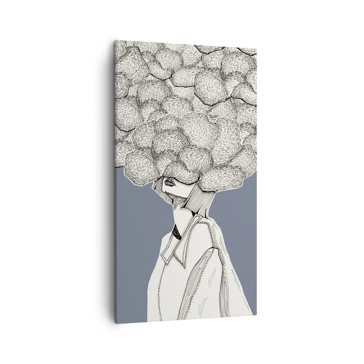 Bild auf Leinwand - Leinwandbild - Mit dem Kopf in den Wolken stecken - 45x80 cm