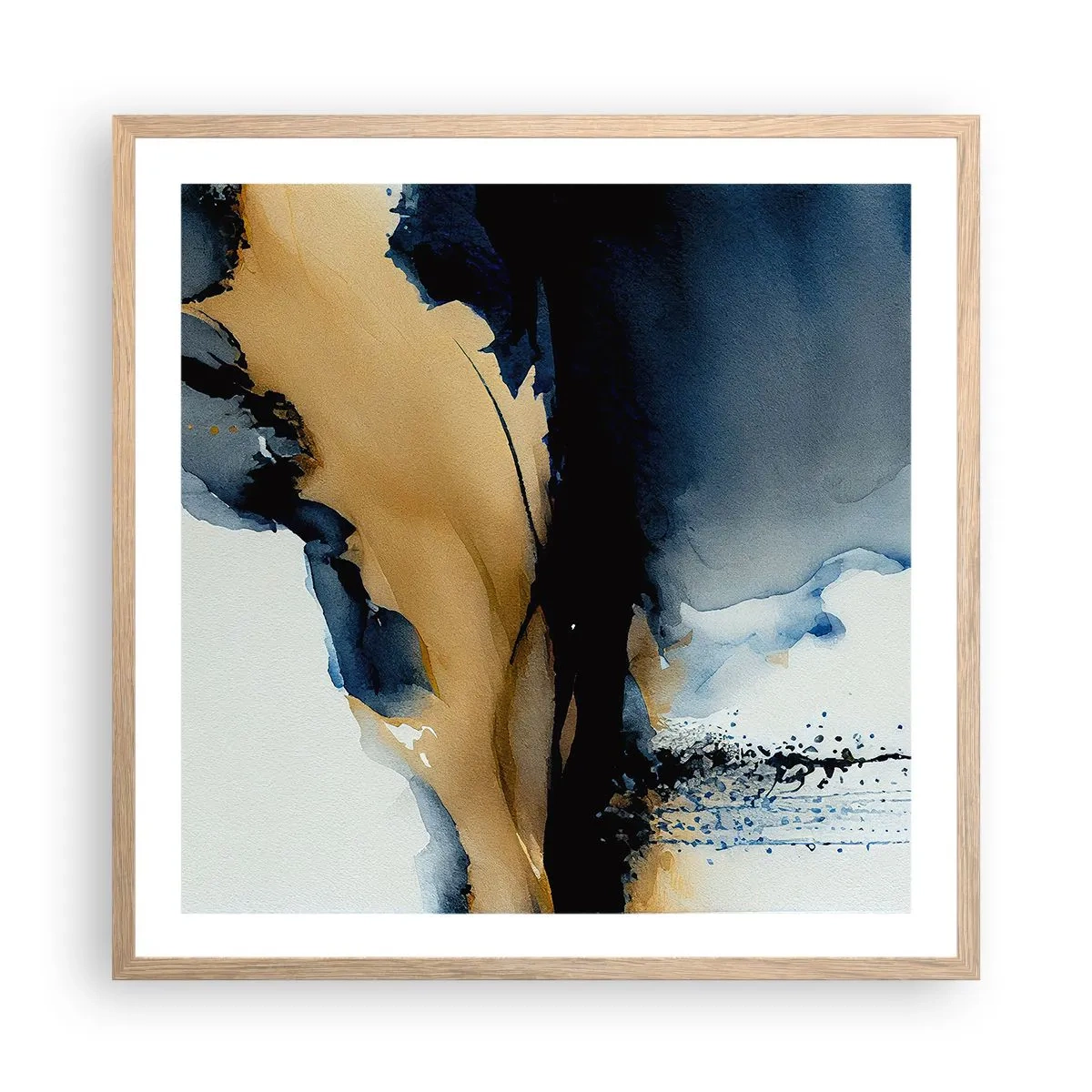 Poster in einem Rahmen aus heller Eiche - Hinter dem Vorhang - 60x60 cm