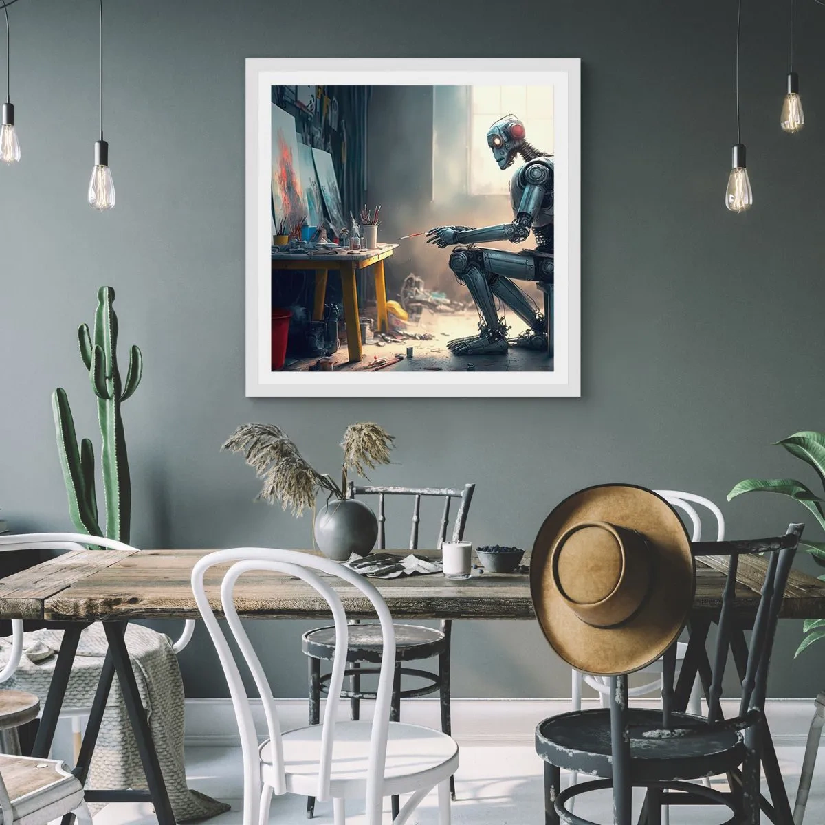 Poster in einem weißen Rahmen - Schöpfungsakt - 50x50 cm