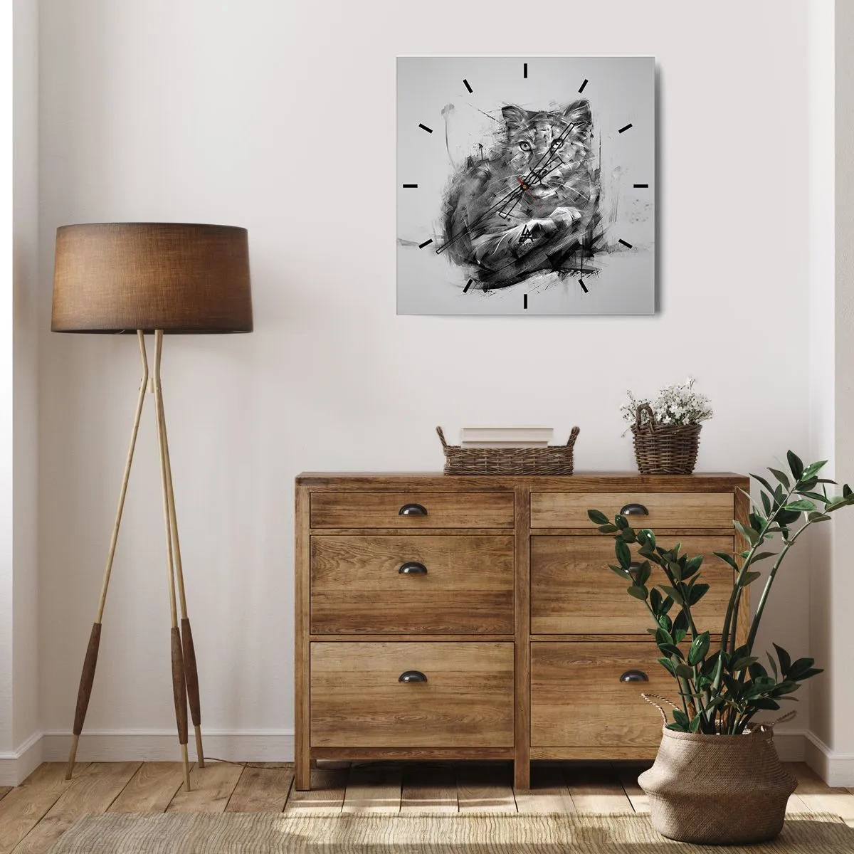 Wanduhr - Glasuhr - Ja, ich höre aufmerksam zu - 40x40 cm